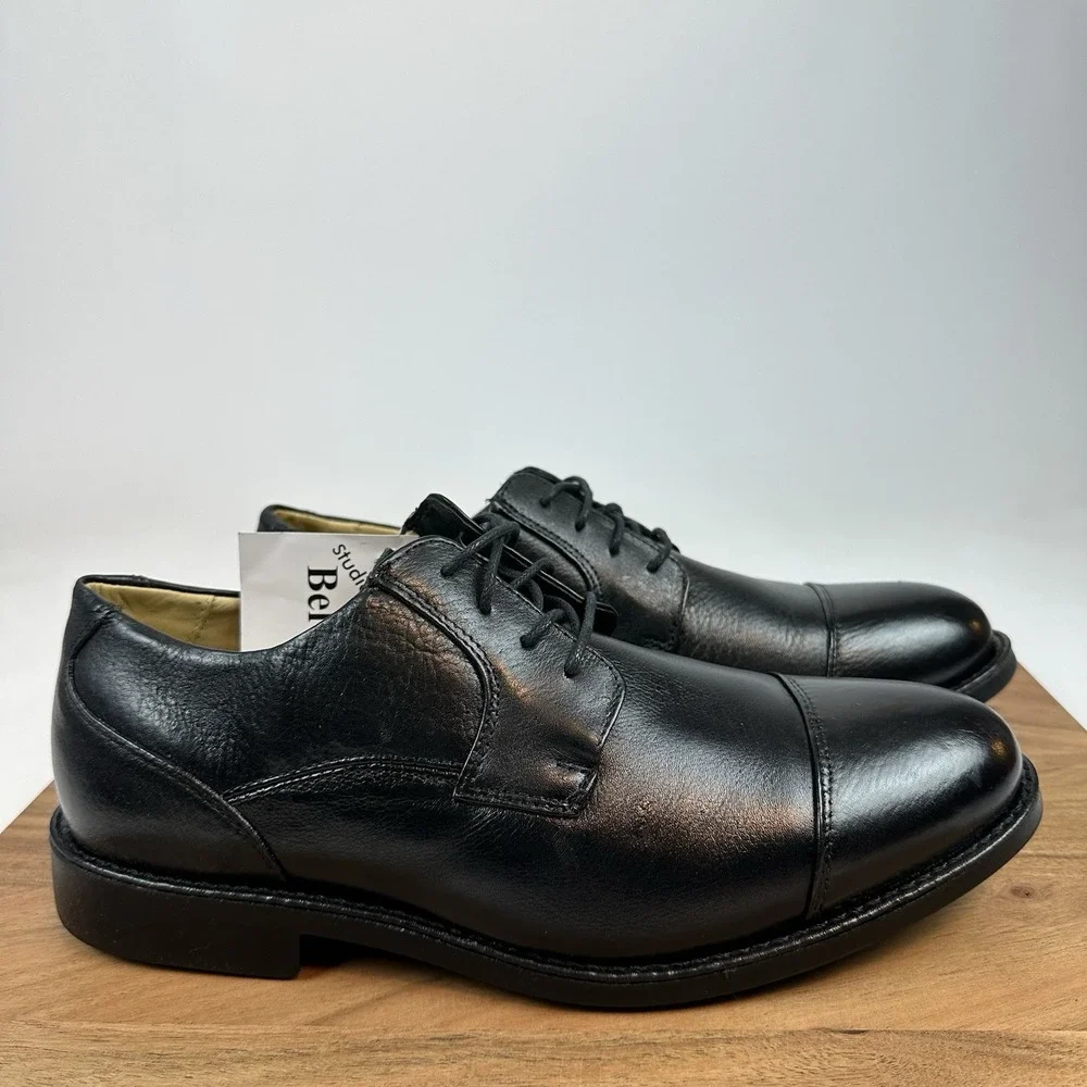 New Mens Belvedere Duke Cap Toe Oxfords Leather Black Dress Shoes Size 10.5 EEE‎